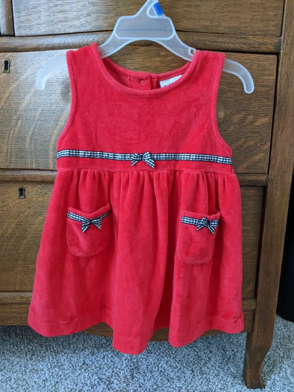 OshKosh Baby B'gosh velvety red dress 18m